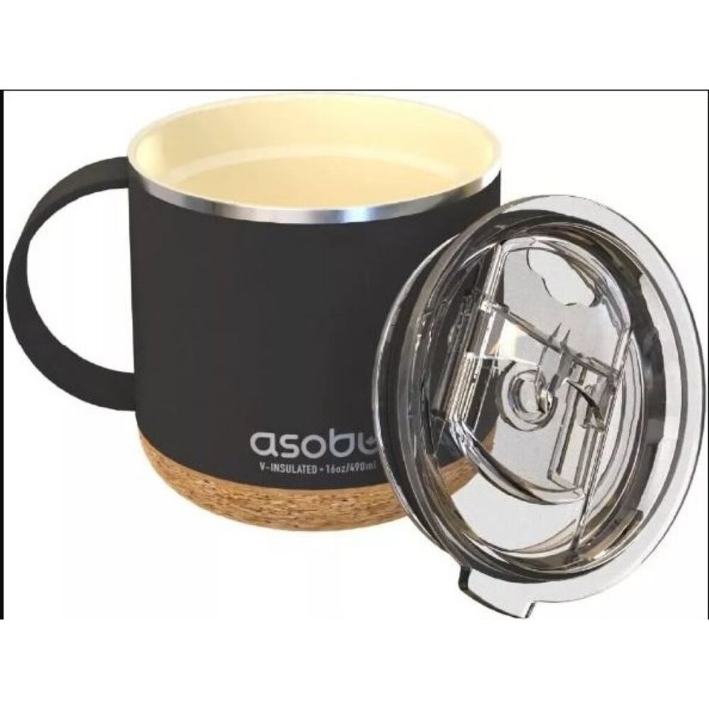 Asobu Infinite Black Insulated Coffee Mug with Ceramic Inner Coating